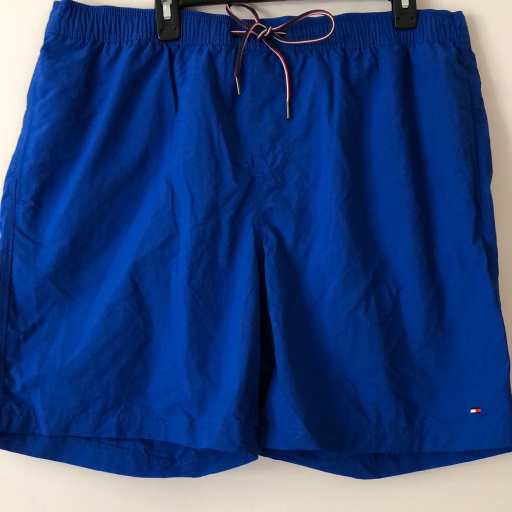 NEW Mens Tommy Hilfiger swim trunks 2X MAILLOT 7” inseam shorts blue XXL NWT